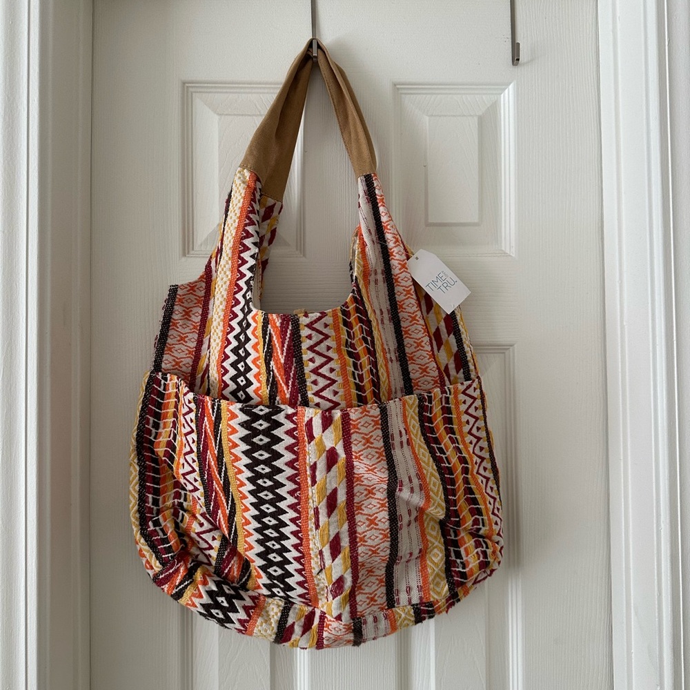 Time and Tru Colorful Patterned Tote